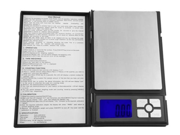 Cântar Electronic pentru Bijuterii 1108-2, 500 g x 0.1 g, Funcție TARA, Negru