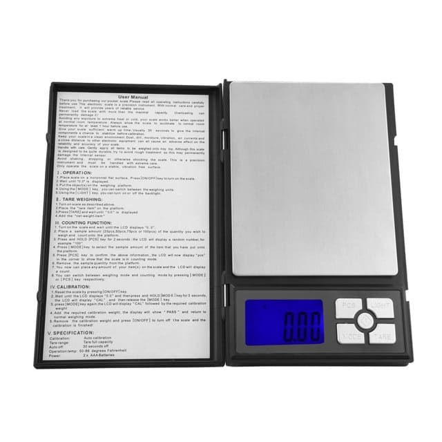 Cântar Electronic pentru Bijuterii 1108-2, 500 g x 0.1 g, Funcție TARA, Negru