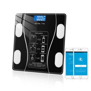 Cântar Inteligent de Diagnostic Corporal din Sticlă Securizată 4mm, 180kg, LCD, Bluetooth