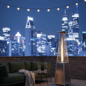 Incalzitor terasa gaz piramidă, negru