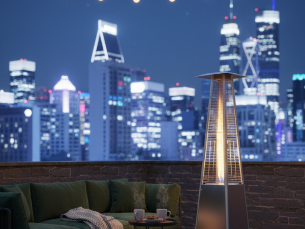 Incalzitor terasa gaz piramidă, negru