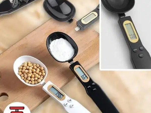 Lingură cu Cântar și Display Digital 500g – Alb | Măsurători Precise în Bucătărie