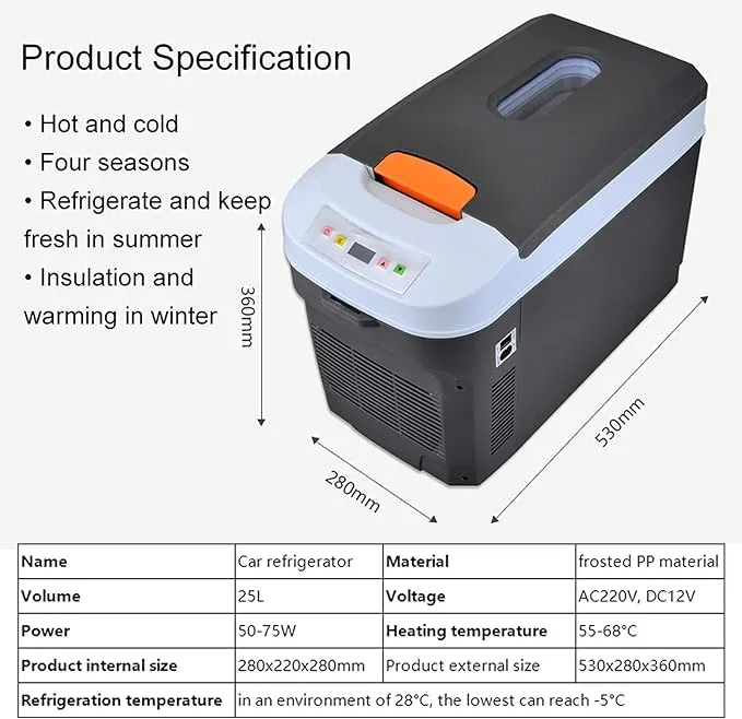 Mini frigider auto 25L, 12V DC / 220V AC - imagine 2