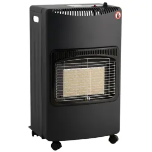 Soba pe gaz GPL, aprindere piezo-electrica, 4200W, roti, Negru