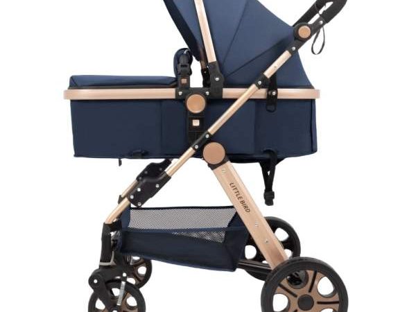 Carucior litle bird , cu suspensii , Albustru 2in1 transformabil landou-sport