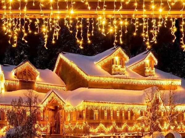 Instalatie Franjuri, 13m, 300 Led-uri, Rezistent Apa, Exterior/Interior, Alb cald