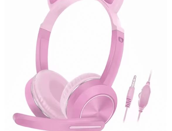 Căști sy-g31 pentru Copii – Design Drăguț, Sunet Clar, Conectivitate 3.5mm AUX, Microfon & Anulare Activă a Zgomotului