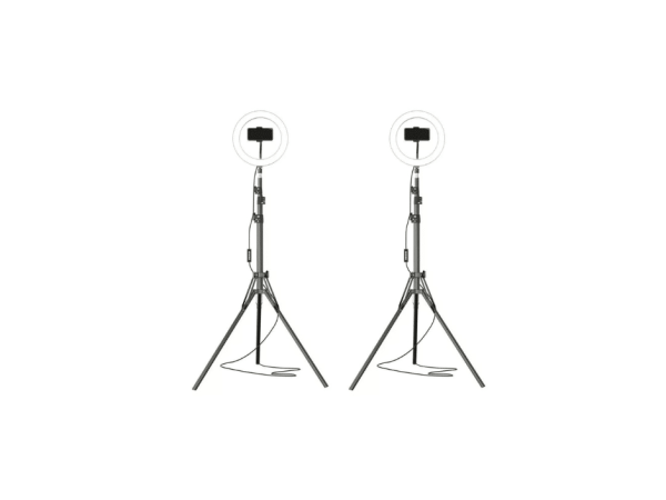 x2 Lampi circulari Ring Light, 120 x LED SMD, 10 trepte lumina, telecomanda pe fir, trepied inclus