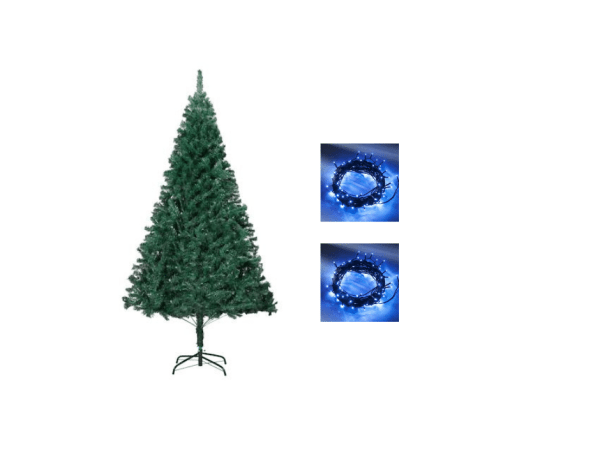 oferta Brad artifical 180 cm, cu 2 bucati instalatie 10m 100 de leduri