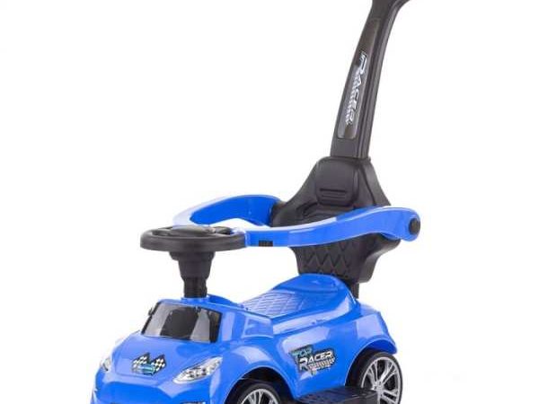 Masinuta de impins Turbo albastru cu maner