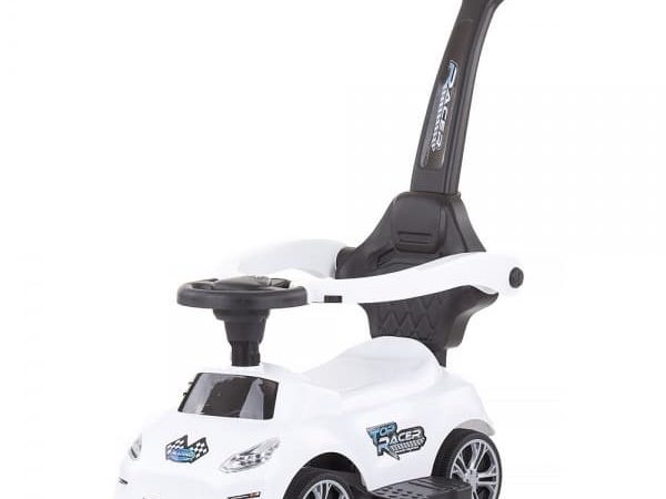 Masinuta de impins Turbo alba cu maner