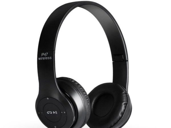 Casti audio p 47 cu Bluetooth version 4.1, Card SD microfon,Radio, Auxiliar ,Negru