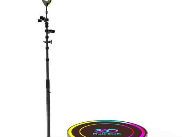 Platforma foto video Selfie 360 cu brat rotativ, led RGB, pentru evenimente, marca, diametru 80 cm