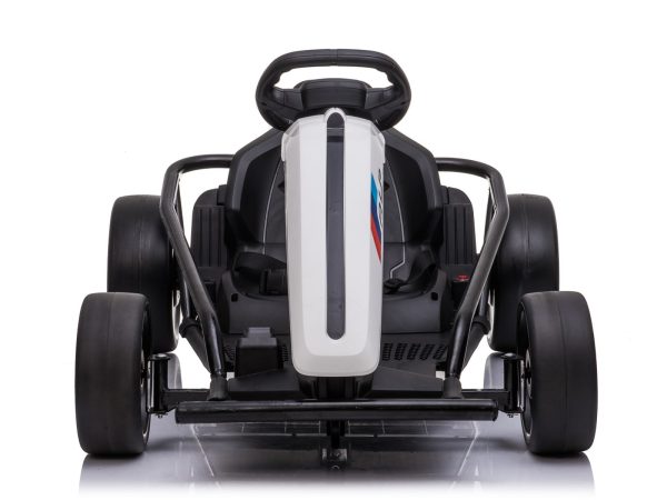 Kart Electric copii Drift Kart DRIFT-CAR 24V, Alb, roți smooth Drift, 2 x 350W Motor, Drift la 13 Km / h, Baterie 24V, Construcție solidă