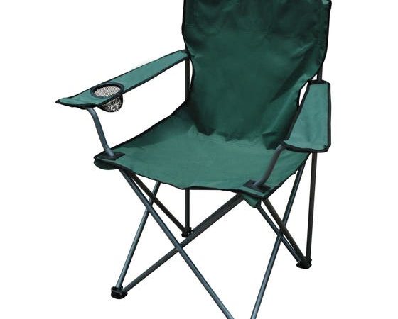 Scaun de gradina/ pescuit, pliabil, verde, metal, 85 x 52 x 85 cm •