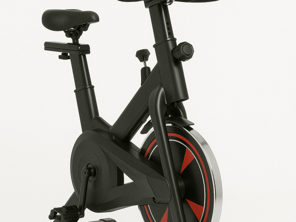 Bicicletă Fitness Staționară BUZ, 5 Trepte, Volantă 6kg, Greutate Suportată 110kg, Reglabilă – Negru/Roșu