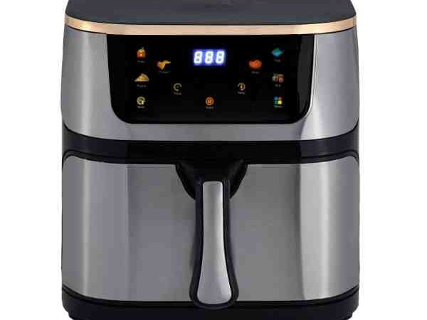 Friteuza cu Aer Cald, 10L, 2000W, Panou Touch, Timer 60 min, Temperatura Reglabilă 100-200°C, Incalzire Dubla, Accesorii Incluse