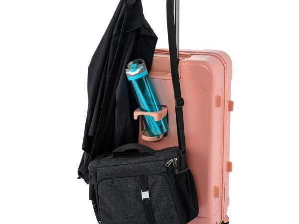 Valiză de călătorie Trolere nouă cu deschidere pe spate Troler multifuncțional cu suport pentru pahare si telefon Cutie de îmbarcare Bagaj rulant roz