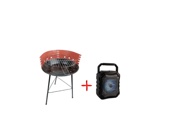 oferta gratar portabil din otel cu o boxa cadou