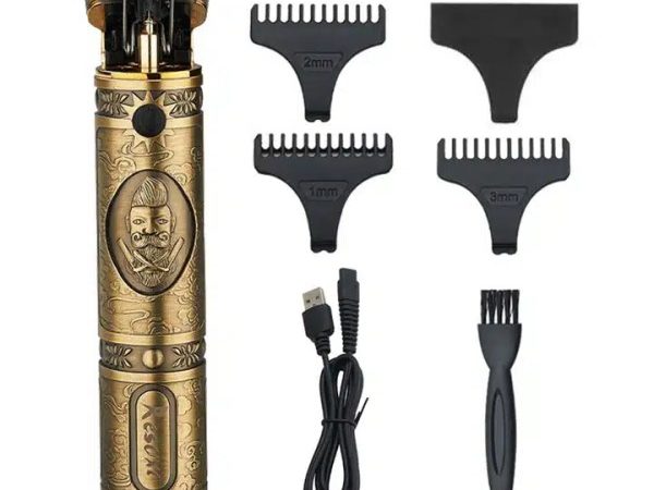 Aparat Masina de Tuns, Ras cu precizie pentru Contur fara Fir, Lame din Inox Incarcare USB