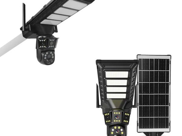 Lampă Solară LED cu Cameră CCTV – Iluminare și Securitate Exterioară IP67