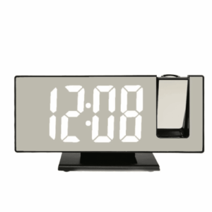 Ceas digital LED tip oglinda, alimentare cu baterii sau la retea USB, afisare temperatura, alarma, data, ora, alb
