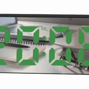 Ceas multifunctional cu LED stil oglinda curbata, alarma digitala, afisaj mare, mod noapte, data, temperatura