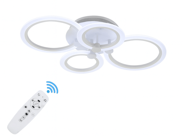 Lustra LED circular design alb cu telecomanda, dimabila, 80W