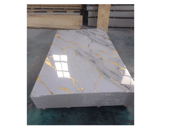 Placa PVC Marmura Alb cu auriu LJ80001T 240cmx1,22cmx0,3cm