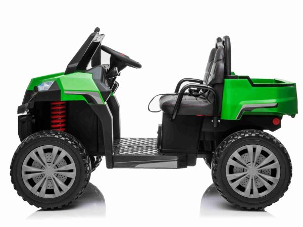 Mașinuță electrică pentru copii FARM RIDER 4X4 cu tracțiune integrală, baterie 2x12V, roți EVA, suspensii, telecomandă 2,4 GHz, 2 locuri, MP3 player cu intrare USB / SD, Bluetooth