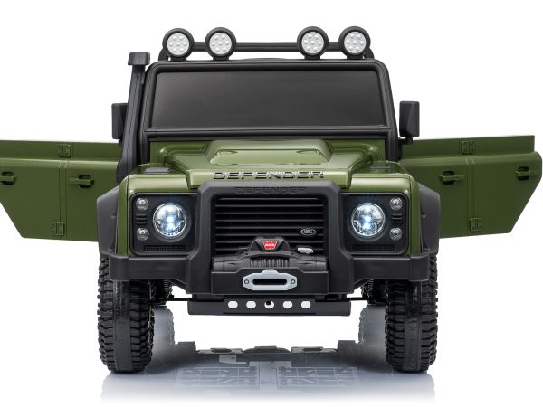 Maşinuţa electrica copii Land Rover Defender 110 SVX 12V, verde, tracțiune 4X4, lumini LED, suspensii față și spate, telecomandă 2.4 GHz, intrare USB/Aux, Bluetooth, baterie litiu, motor 4 X 25W, licență ORIGINALĂ