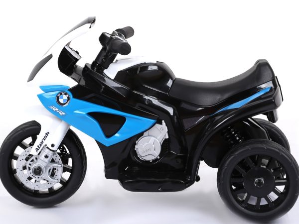 Tricicletă electrică pentru copii BMW S 1000 RR, cu baterii, 3 roți, licențiată, 1x motor, Baterie de 6 V, Albastru