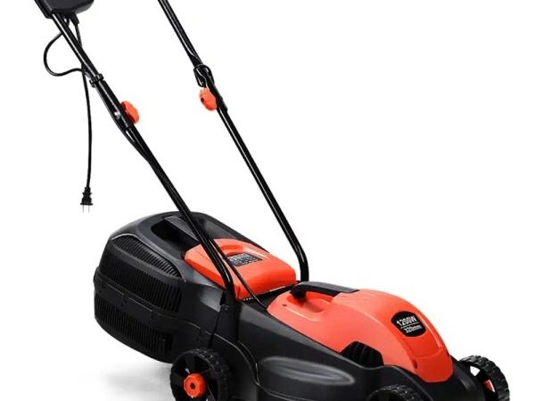 Masina de tuns iarba electrica Topcobe 1200W, cu sac colector, 35 cm latime de taiere – Ideala pentru gazon si curti mici