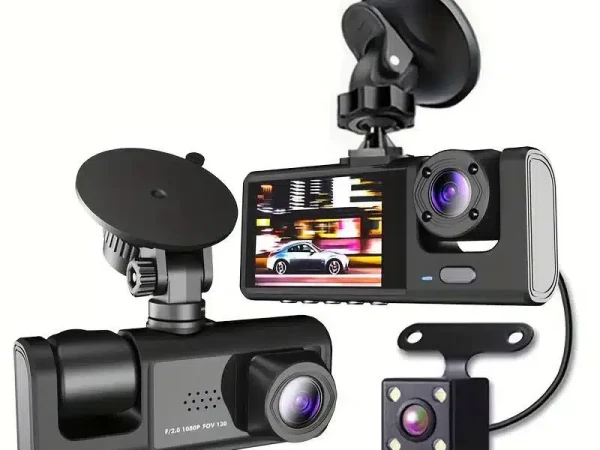 Camera auto tripla FullHD, 3 camere-fata/spate/interior, ecran 2”, G Senzor