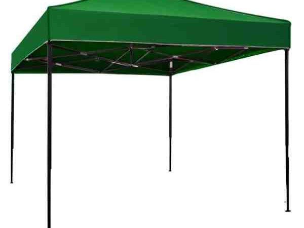 Cort Pavilion 3x3m verde Pliabil Cadru Metal pentru Curte, Gradina, Evenimente