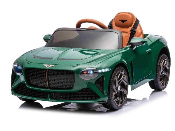 Mașinuță electrică de jucărie Bentley Bacalar 12V, verde, Uși care se deschid vertical, Telecomandă 2.4 GHz, Lumini LED, Intrare USB/Aux, Suspensie, Baterie litiu, Motor 2 X 25W, Licență ORIGINALĂ
