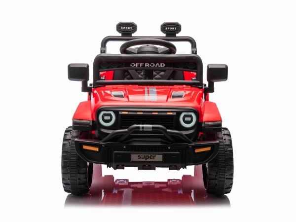 Mașina electrica copii OFFROAD NEW cu tracțiune spate, roșu, baterie litiu, șasiu înalt, scaun larg, suspensie, telecomandă 2,4 GHz, lumini LED