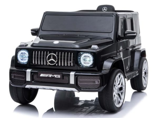 Mașinuță electrică Mercedes G63 12V, negru, scaun individual, suspensii față/spate, baterie litiu, telecomandă 2.4 GHz, 2XMOTOR, USB, Bluetooth, licență ORIGINALĂ
