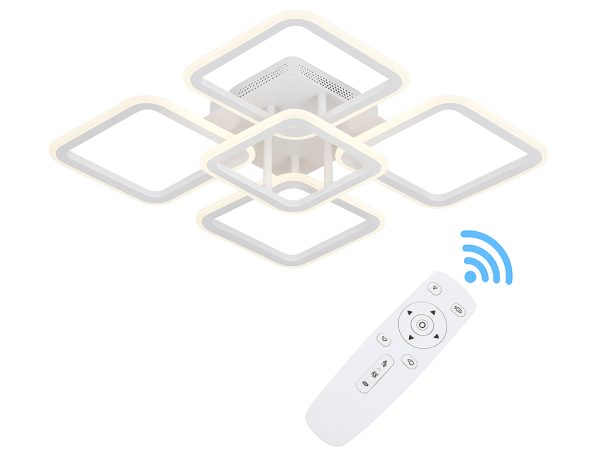 Lustra LED 176W Ceiling 8 Alb, LED inclus, 8 surse de iluminare, Telecomanda, Dimabil, Lumina: Cald, Natural, Rece