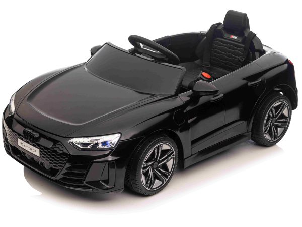 Maşinuţa electrica copii Audi RS E-tron GT 12V, negru, scaun lat, telecomandă 2.4 GHz, intrare USB / AUX, Bluetooth, suspensie, baterie litiu, lumini LED, motor 2 x 25W, licență ORIGINALĂ