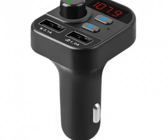 Car kit auto 805E bluetooth 5.0 cu handsfree, modulator FM, MP3 player, 2x USB, fast charge 3.1A si cititor stick, card TF, negru