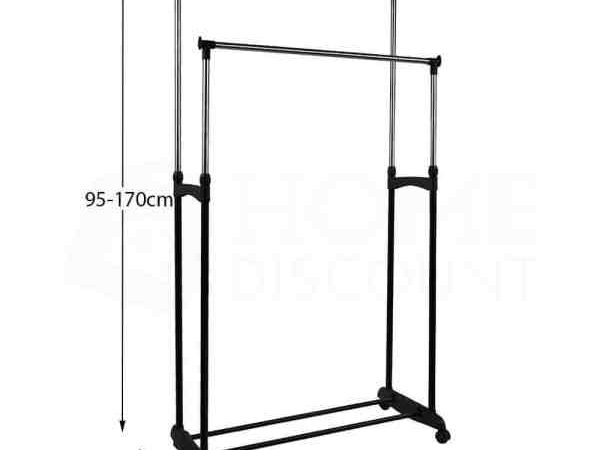 cuier Suport pentru umerase si haine, cu roti si inaltime reglabila