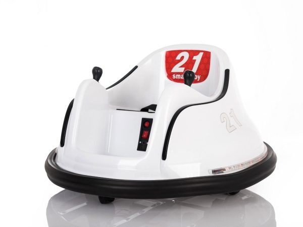 Vehicul electric pentru copii RIRIDRIVE 12V alb, potrivit pentru utilizare în interior și exterior, telecomandă de 2,4 Ghz, iluminare cu LED, control cu joystick, motor 2 X 15W