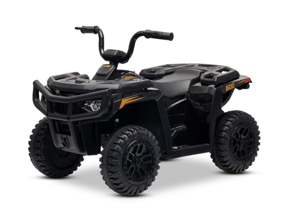 QUAD electric Arctic Cat 12V cu tracțiune spate, negru, lumini LED, baterie litiu, motor 2 x 25W, licență originală
