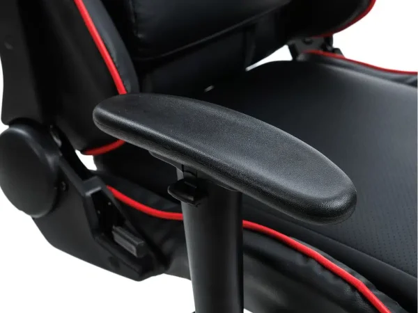 Scaun Gaming pro, King Size, Cadru Otel, Piele Sintetica – negru cu rosu