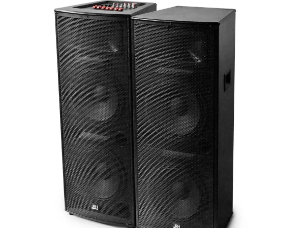 Set Boxe Active Profesionale , 2022DS , Putere 1600 W , 5 Band Graphic Equalizer, Microfoane Wireless, Conectivitate Bluetooth 2 microphone fara fir si telecomanda