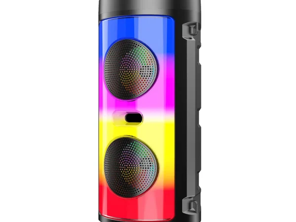 Boxa portabila 2 difuzoare full rgb bluetooth ,radio fm , microphone telecomanda