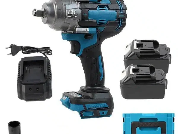 Cheie de Impact 600 Nm Brushless 21V, cu 2 Acumulatori – 1/2″, pentru Roți Auto