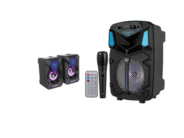 Oferta boxa portabila H8 300W cu system de boxe cadou