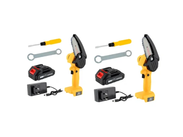 Promotie 2 FIERASTRAU CU 2 ACUMULATORI 24V, 1.5 AH Trusa Plastic Depozitare 17 cm